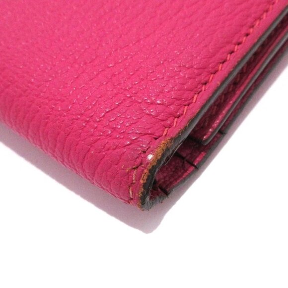 HERMES Bearn Souffle - Rose Shocking Chevre square K Long Wallet 611-072625 - Picture 5 of 11